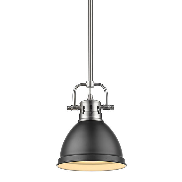 Duncan Pewter and Black Eight-Inch One-Light Mini Pendant, image 1